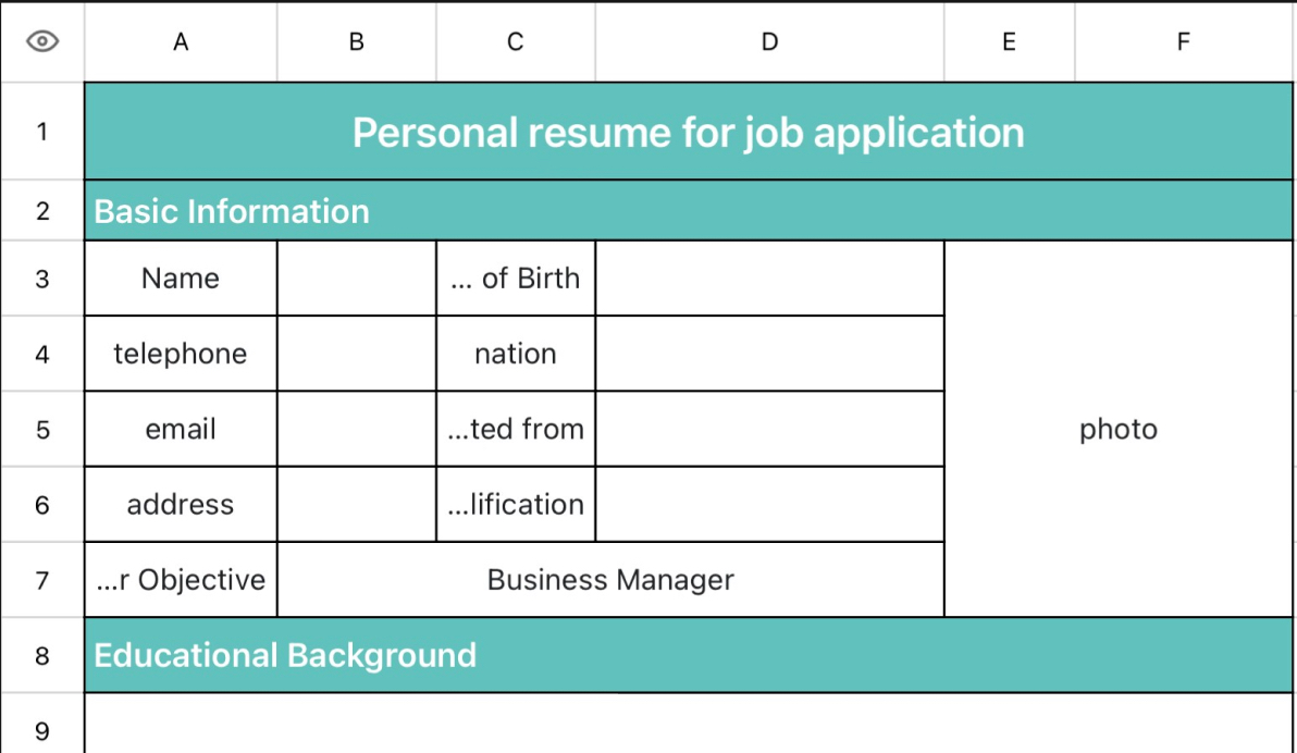 Blue Personal Resume